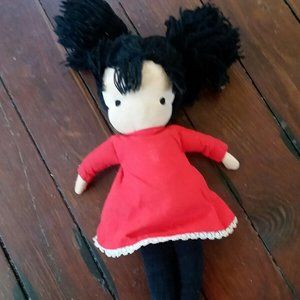 VINTAGE CLOTH DOLL RED/BLACK WOLFPIT ENTERPRISES 1964 JAPAN **flaws**